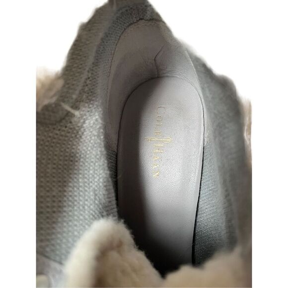 Cole Haan Platform Gray Suede Leather Ankle Wedge Boots size 8.5 - Picture 6 of 11